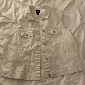 White Jean Vest